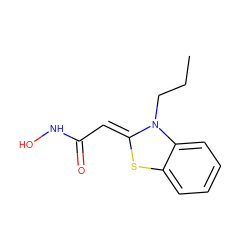 CCCN1/C(=C/C(=O)NO)Sc2ccccc21 ZINC000013285435