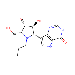 CCCN1[C@@H](c2c[nH]c3c(=O)[nH]cnc23)[C@H](O)[C@@H](O)[C@H]1CO ZINC000027089466