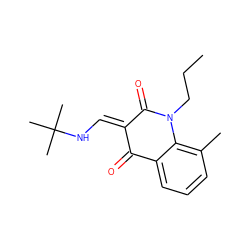 CCCN1C(=O)/C(=C/NC(C)(C)C)C(=O)c2cccc(C)c21 ZINC000473108009