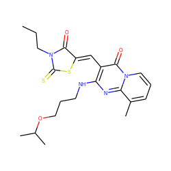 CCCN1C(=O)/C(=C/c2c(NCCCOC(C)C)nc3c(C)cccn3c2=O)SC1=S ZINC000002253002