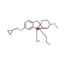 CCCN1C(=O)[C@]2(N=C1N)c1cc(OCC3CC3)ccc1CC21CCC(OC)CC1 ZINC000139441958