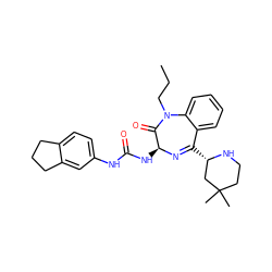 CCCN1C(=O)[C@H](NC(=O)Nc2ccc3c(c2)CCC3)N=C([C@H]2CC(C)(C)CCN2)c2ccccc21 ZINC000003952733