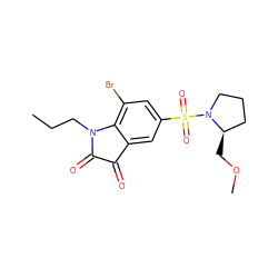 CCCN1C(=O)C(=O)c2cc(S(=O)(=O)N3CCC[C@H]3COC)cc(Br)c21 ZINC000299822755