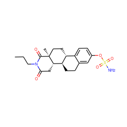 CCCN1C(=O)C[C@H]2[C@@H]3CCc4cc(OS(N)(=O)=O)ccc4[C@H]3CC[C@]2(C)C1=O ZINC000003991690