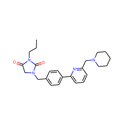 CCCN1C(=O)CN(Cc2ccc(-c3cccc(CN4CCCCC4)n3)cc2)C1=O ZINC000072125025