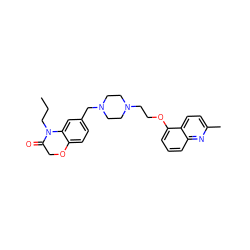 CCCN1C(=O)COc2ccc(CN3CCN(CCOc4cccc5nc(C)ccc45)CC3)cc21 ZINC000028954162