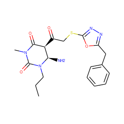 CCCN1C(=O)N(C)C(=O)[C@@H](C(=O)CSc2nnc(Cc3ccccc3)o2)[C@H]1N ZINC000101512858