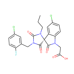 CCCN1C(=O)N(Cc2cc(Cl)ccc2F)C(=O)[C@]12C(=O)N(CC(=O)O)c1ccc(Cl)cc12 ZINC000084706707