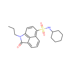 CCCN1C(=O)c2cccc3c(S(=O)(=O)NC4CCCCC4)ccc1c23 ZINC000041125305