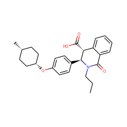 CCCN1C(=O)c2ccccc2[C@@H](C(=O)O)[C@@H]1c1ccc(O[C@H]2CC[C@@H](C)CC2)cc1 ZINC000261122531