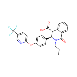 CCCN1C(=O)c2ccccc2[C@@H](C(=O)O)[C@@H]1c1ccc(Oc2ccc(C(F)(F)F)cn2)cc1 ZINC000042889117