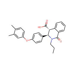 CCCN1C(=O)c2ccccc2[C@@H](C(=O)O)[C@@H]1c1ccc(Oc2ccc(C)c(C)c2)cc1 ZINC000045495289