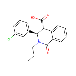 CCCN1C(=O)c2ccccc2[C@@H](C(=O)O)[C@@H]1c1cccc(Cl)c1 ZINC000045484514