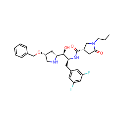 CCCN1C[C@@H](C(=O)N[C@@H](Cc2cc(F)cc(F)c2)[C@H](O)[C@H]2C[C@@H](OCc3ccccc3)CN2)CC1=O ZINC000029130025