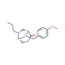 CCCN1C[C@@H]2C(=O)CC[C@H]1CN2Cc1ccc(OC)cc1 ZINC000040379652