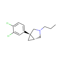 CCCN1C[C@@H]2C[C@]2(c2ccc(Cl)c(Cl)c2)C1 ZINC000034892879