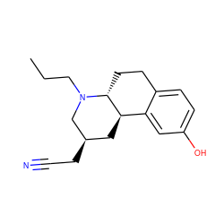 CCCN1C[C@H](CC#N)C[C@@H]2c3cc(O)ccc3CC[C@H]21 ZINC000028015277