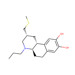 CCCN1C[C@H](CSC)C[C@@H]2c3cc(O)c(O)cc3CC[C@H]21 ZINC000028092499