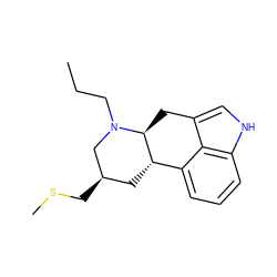 CCCN1C[C@H](CSC)C[C@H]2c3cccc4[nH]cc(c34)C[C@@H]21 ZINC000003831296