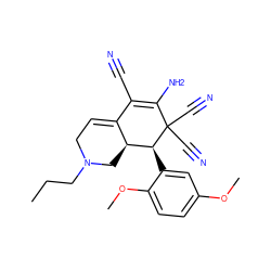 CCCN1CC=C2C(C#N)=C(N)C(C#N)(C#N)[C@@H](c3cc(OC)ccc3OC)[C@H]2C1 ZINC000000662447