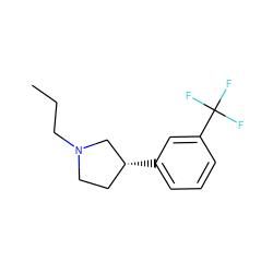 CCCN1CC[C@@H](c2cccc(C(F)(F)F)c2)C1 ZINC000026488878