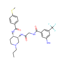 CCCN1CC[C@H](NC(=O)c2ccc(SC)cc2)[C@H](NC(=O)CNC(=O)c2cc(N)cc(C(F)(F)F)c2)C1 ZINC000049888673