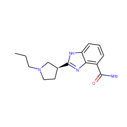 CCCN1CC[C@H](c2nc3c(C(N)=O)cccc3[nH]2)C1 ZINC000040424281