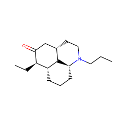 CCCN1CC[C@H]2CC(=O)[C@H](CC)[C@H]3CCC[C@@H]1[C@H]23 ZINC001772629329