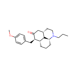 CCCN1CC[C@H]2CC(=O)[C@H](Cc3ccc(OC)cc3)[C@H]3CCC[C@@H]1[C@H]23 ZINC001772570380