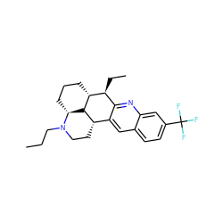 CCCN1CC[C@H]2c3cc4ccc(C(F)(F)F)cc4nc3[C@H](CC)[C@H]3CCC[C@@H]1[C@@H]32 ZINC001772629112