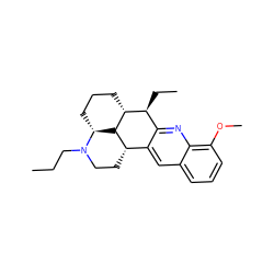 CCCN1CC[C@H]2c3cc4cccc(OC)c4nc3[C@H](CC)[C@H]3CCC[C@@H]1[C@@H]32 ZINC001772617833