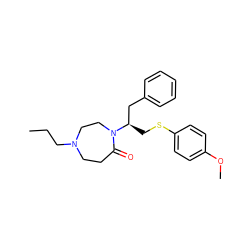 CCCN1CCC(=O)N([C@H](CSc2ccc(OC)cc2)Cc2ccccc2)CC1 ZINC000013661778