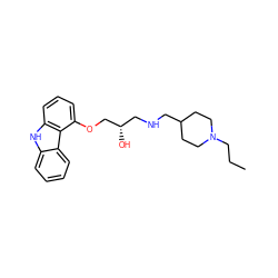 CCCN1CCC(CNC[C@H](O)COc2cccc3[nH]c4ccccc4c23)CC1 ZINC000013819007