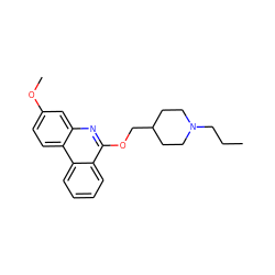 CCCN1CCC(COc2nc3cc(OC)ccc3c3ccccc23)CC1 ZINC000095578169