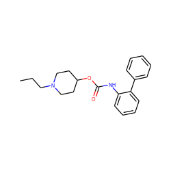 CCCN1CCC(OC(=O)Nc2ccccc2-c2ccccc2)CC1 ZINC000066099040