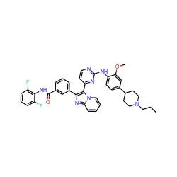 CCCN1CCC(c2ccc(Nc3nccc(-c4c(-c5cccc(C(=O)Nc6c(F)cccc6F)c5)nc5ccccn45)n3)c(OC)c2)CC1 ZINC000165100699