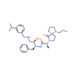 CCCN1CCC[C@@]12CCN([C@@H](C)C(=O)N[C@@H](Cc1ccccc1)[C@H](O)CNCc1cccc(C(C)C)c1)C2=O ZINC000084671088