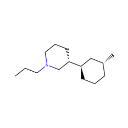 CCCN1CCC[C@H]([C@@H]2CCC[C@@H](C)C2)C1 ZINC000013492917