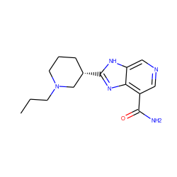 CCCN1CCC[C@H](c2nc3c(C(N)=O)cncc3[nH]2)C1 ZINC000095601102