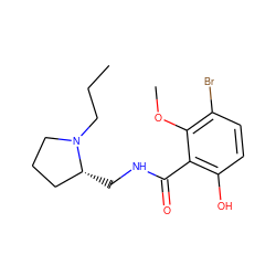 CCCN1CCC[C@H]1CNC(=O)c1c(O)ccc(Br)c1OC ZINC000028260528