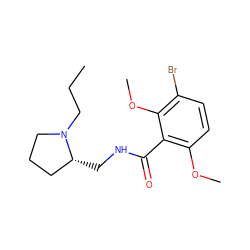 CCCN1CCC[C@H]1CNC(=O)c1c(OC)ccc(Br)c1OC ZINC000028256887