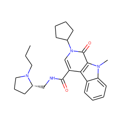 CCCN1CCC[C@H]1CNC(=O)c1cn(C2CCCC2)c(=O)c2c1c1ccccc1n2C ZINC000299822301