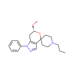 CCCN1CCC2(CC1)O[C@@H](OC)Cc1c2cnn1-c1ccccc1 ZINC000053299174