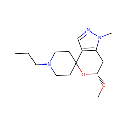 CCCN1CCC2(CC1)O[C@@H](OC)Cc1c2cnn1C ZINC000053296308