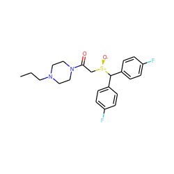 CCCN1CCN(C(=O)C[S@@+]([O-])C(c2ccc(F)cc2)c2ccc(F)cc2)CC1 ZINC001772623010