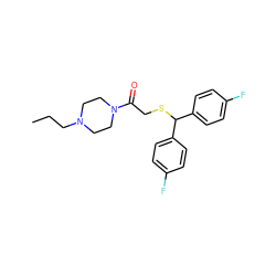 CCCN1CCN(C(=O)CSC(c2ccc(F)cc2)c2ccc(F)cc2)CC1 ZINC001772570057