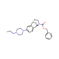 CCCN1CCN(c2ccc3c(c2)[C@@H]2CCN(C(=O)OCc4ccccc4)[C@@H]3C2)CC1 ZINC001772606679