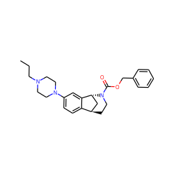 CCCN1CCN(c2ccc3c(c2)[C@H]2C[C@H]3CCN2C(=O)OCc2ccccc2)CC1 ZINC001772623527