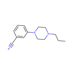 CCCN1CCN(c2cccc(C#N)c2)CC1 ZINC000040934790