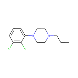 CCCN1CCN(c2cccc(Cl)c2Cl)CC1 ZINC000095556478